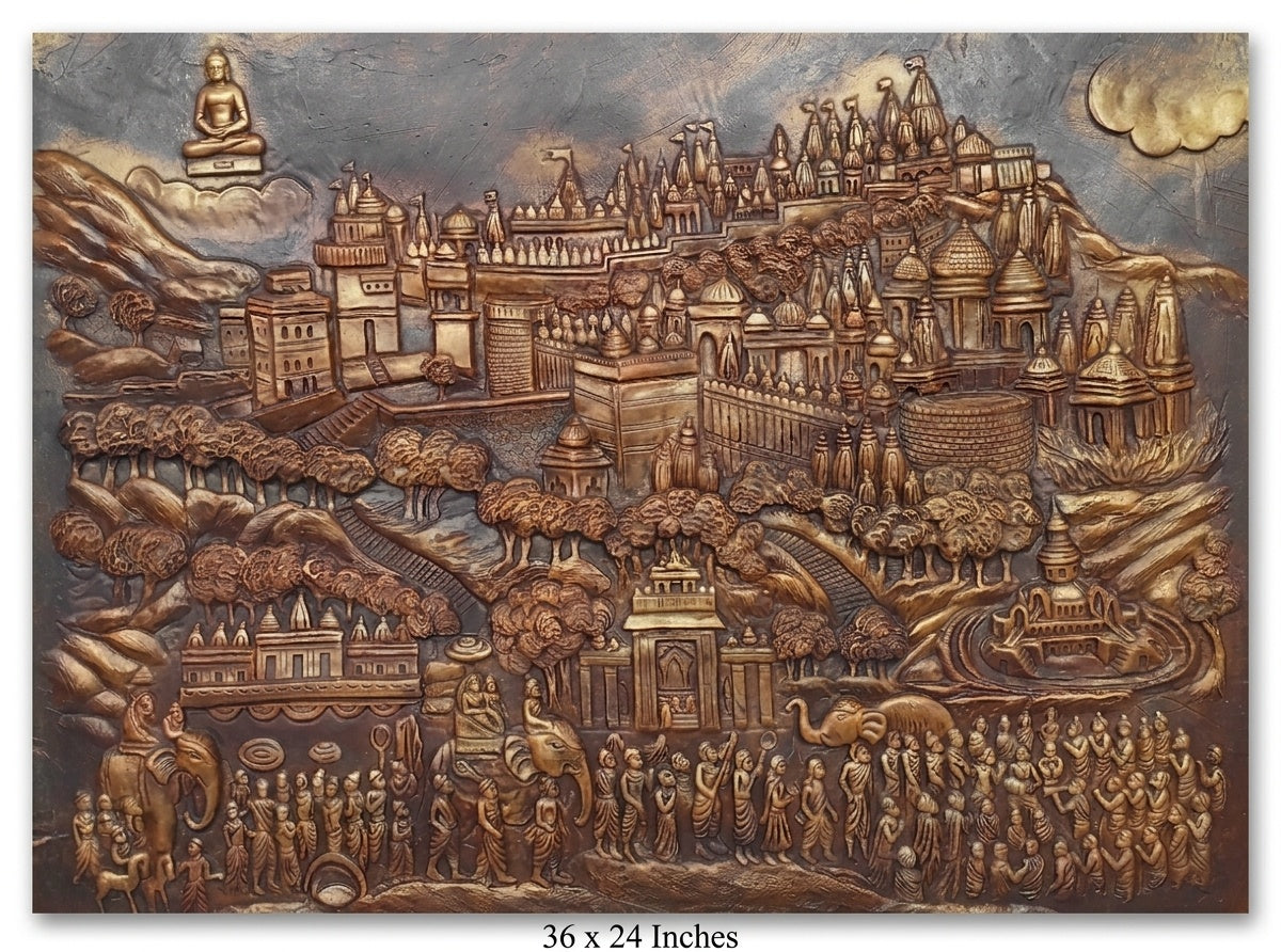 Palitana Shatrunjaya Jain Temple 3D Relief Mural Art - Studio Detail
