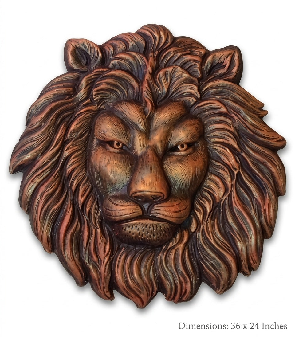 Majestic Lion Face 3D Relief Wall Art Sculpture - Studio Detail