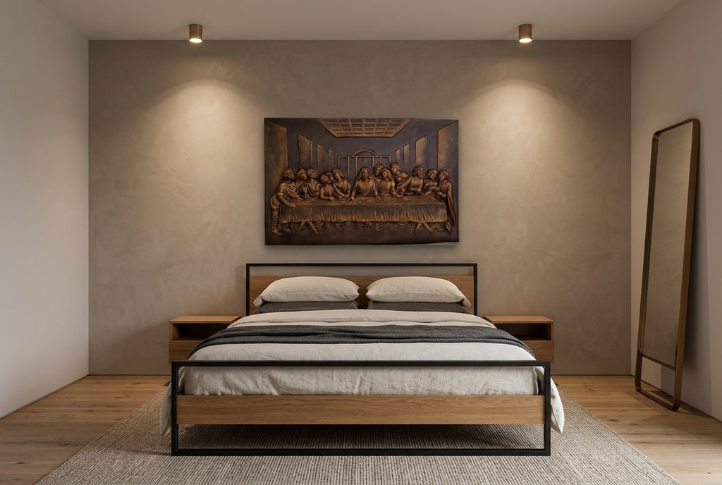 The Last Supper 3D Relief Sculpture Wall Art - Room Mockup 3