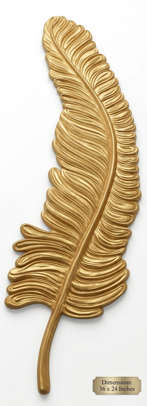 Golden Feather 3D Relief Wall Art Panel - Studio Detail