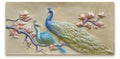 Elegant Twin Peacock and Blossom 3D Relief Wall Art - Studio Detail