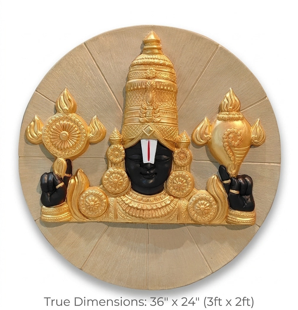 Tirupati Balaji 3D Circular Relief Wall Mural - Studio Detail