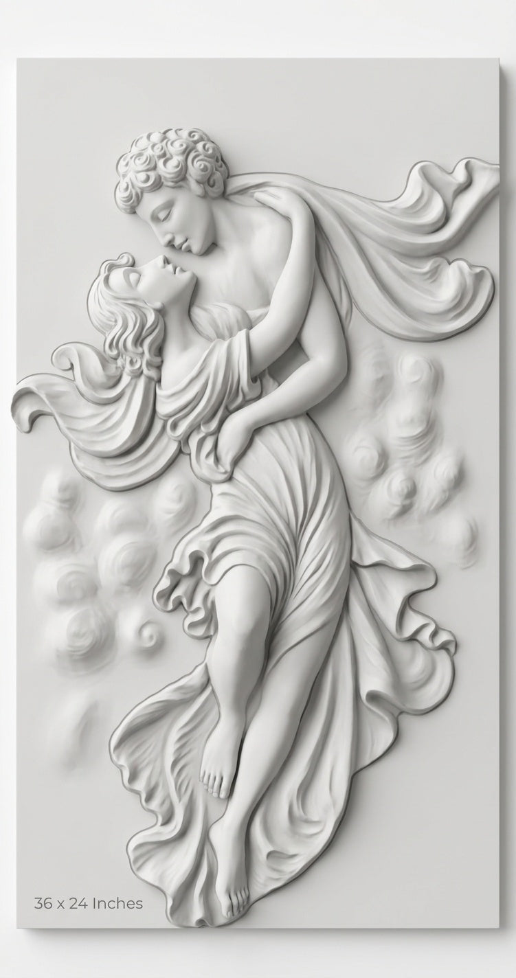 Eternal Lovers Classical 3D Relief Sculpture Panel - Studio Detail
