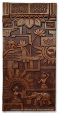 Traditional Indian Surya and Lotus Terracotta Finish 3D Relief Mural Panel - Studio Detail
