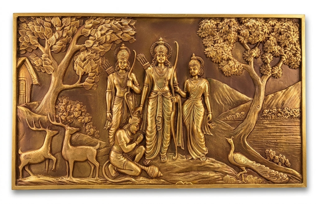 Ram Darbar Forest Exile (Vanvas) 3D Relief Mural Wall Art - Studio Detail
