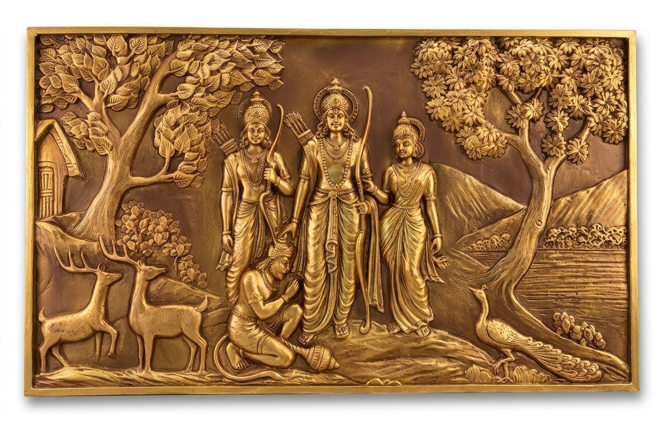 Ram Darbar Forest Exile (Vanvas) 3D Relief Mural Wall Art - Studio Detail