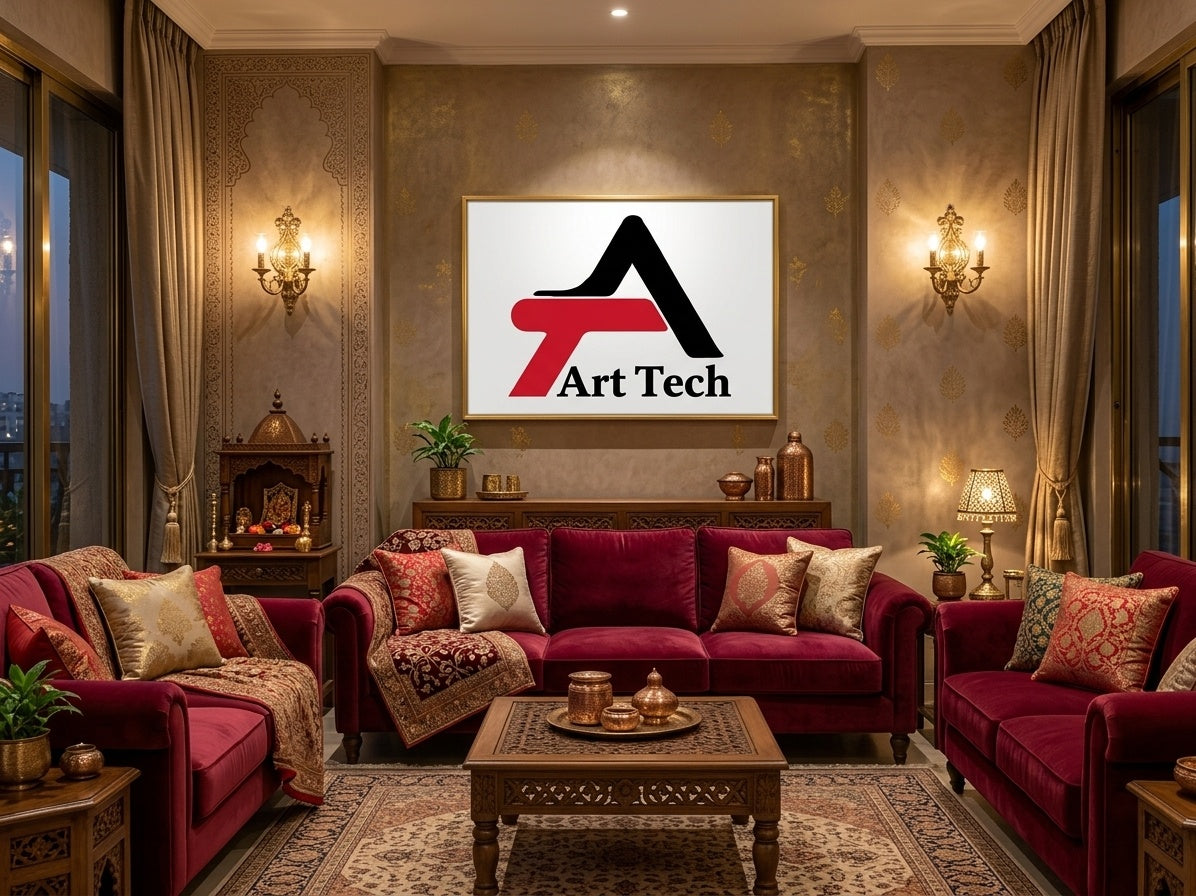 Custom Art Tech 3D Logo Wall Sign - Room Mockup 1