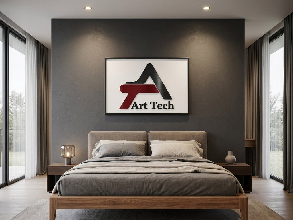 Custom Art Tech 3D Logo Wall Sign - Room Mockup 3