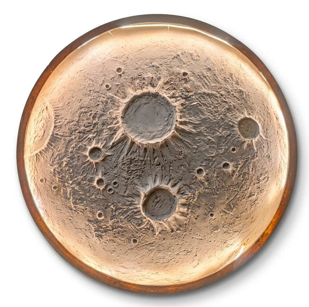 3D Moon Crater Relief Backlit Wall Art - Studio Detail