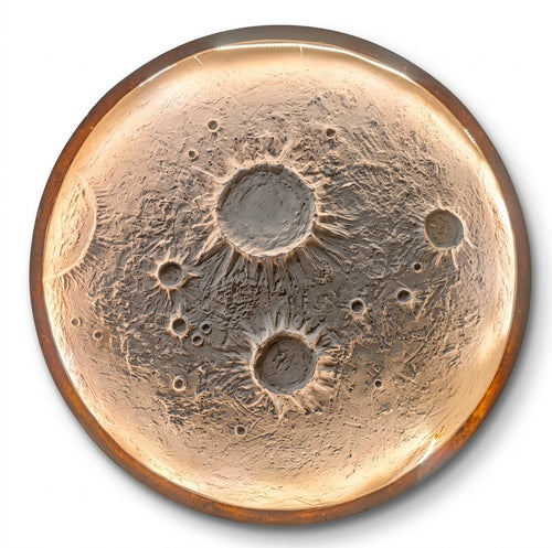 3D Moon Crater Relief Backlit Wall Art - Studio Detail